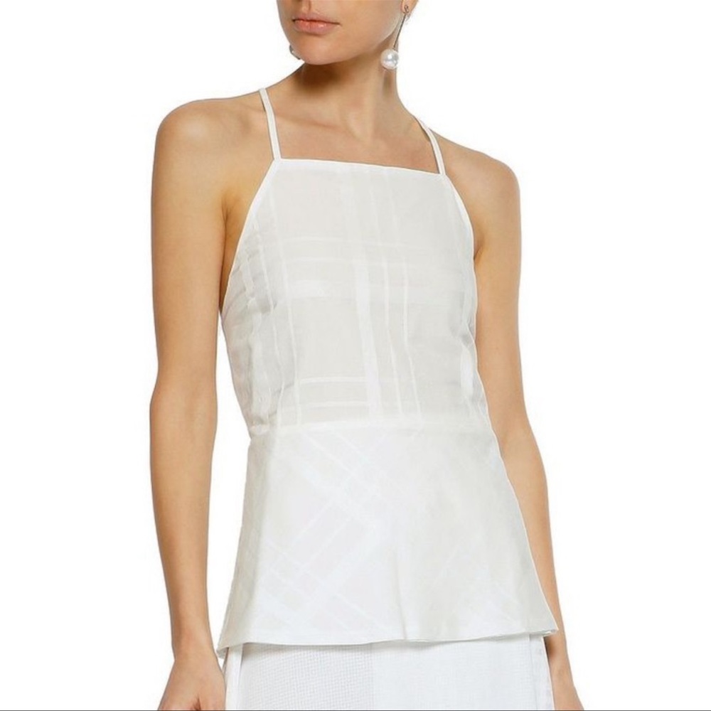 Theory Amalay Top in Sheer Plaid